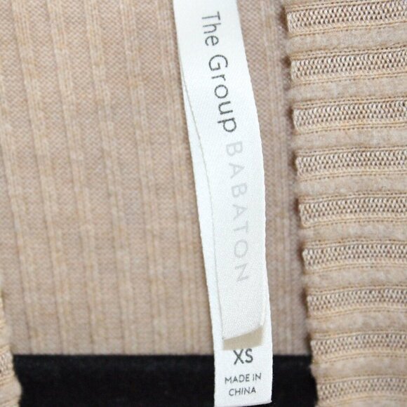 Aritzia Babaton Ribbed Long Sleeve Turtleneck Tunic Size XS Tan - Picture 2 of 3